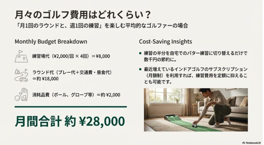 月いくらかかりますか？維持費と練習代の現実