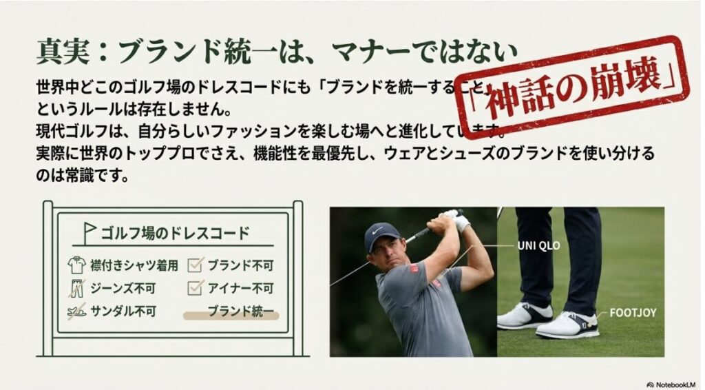 ゴルフウェアブランドの統一は必須ではない理由②
