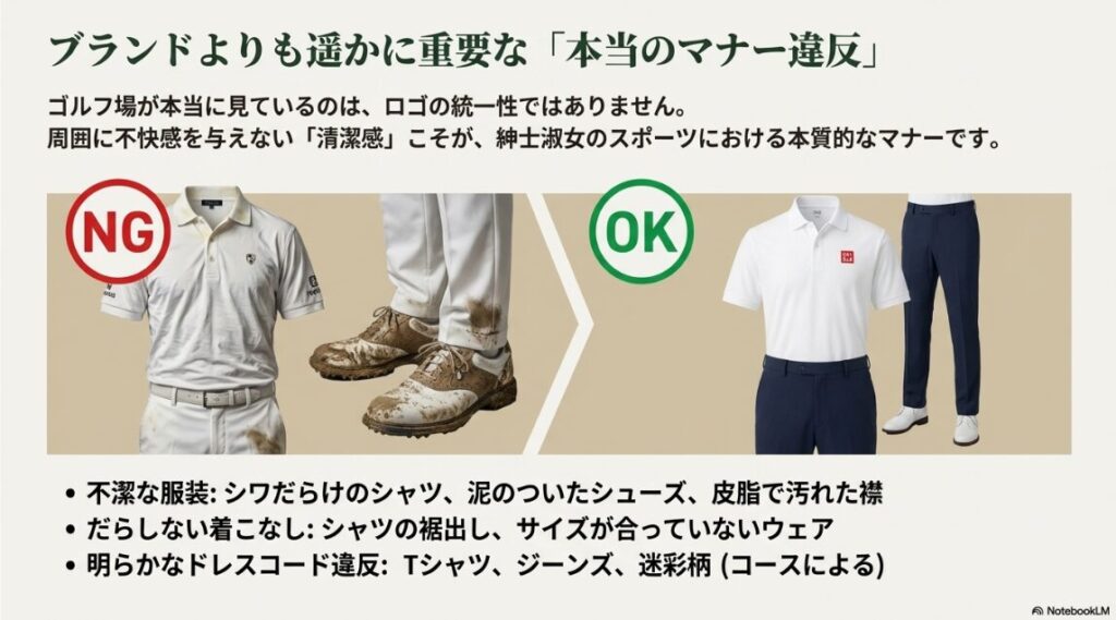 ゴルフウェアでダサいブランドに見える失敗コーデ