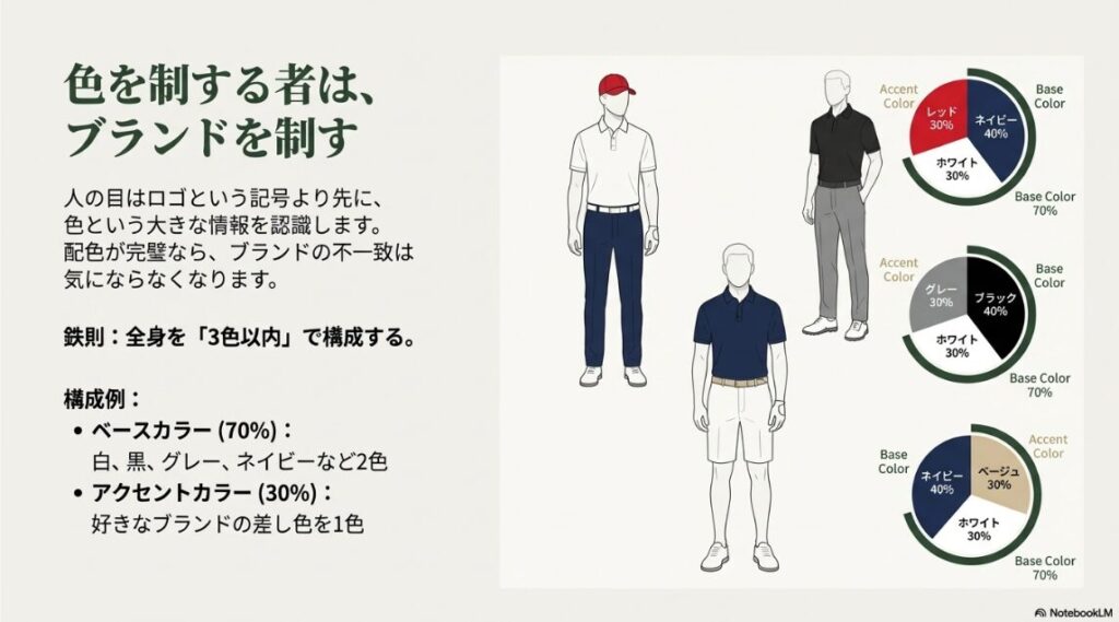 上下が違うブランドでもいいかは色使いで決まる