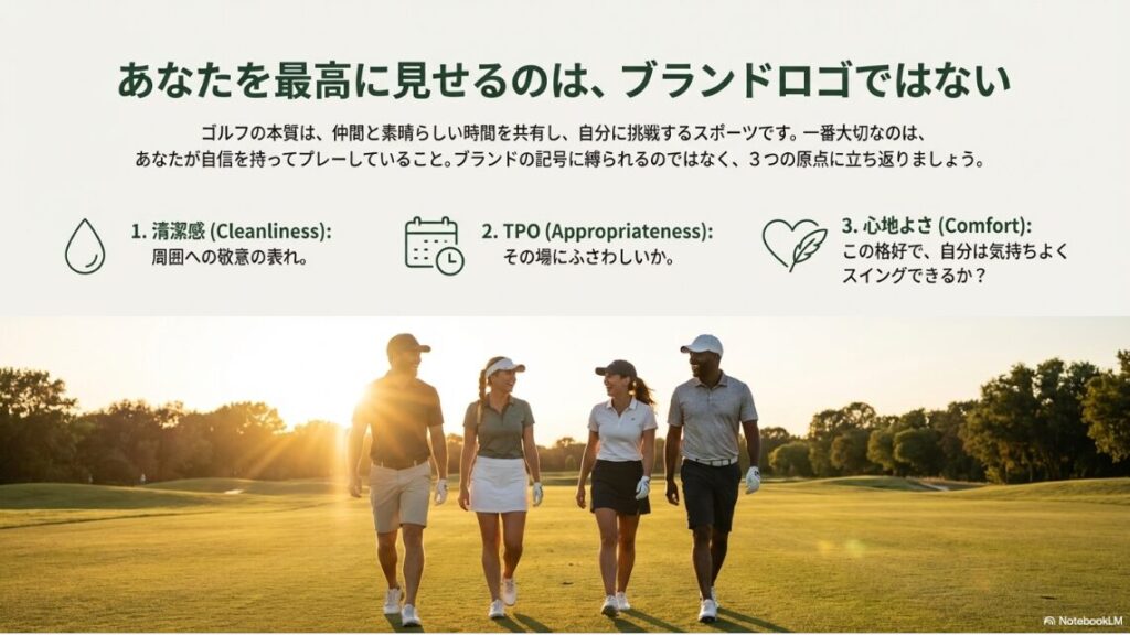 ゴルフウェアのブランドがバラバラでも自信を持とう
