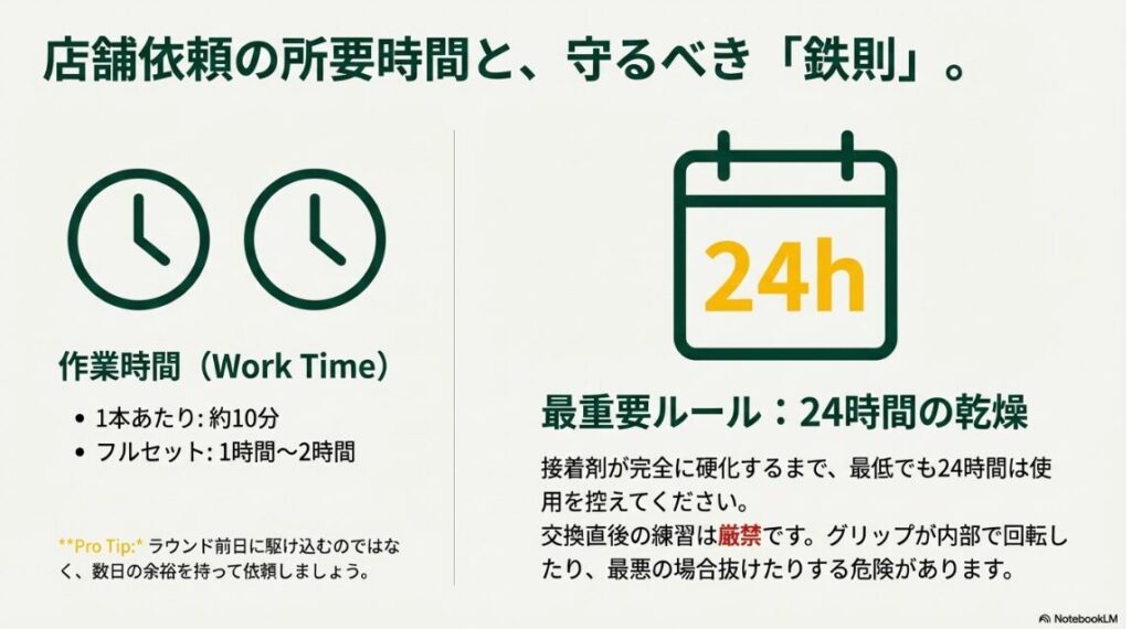 グリップ交換後の24時間乾燥ルール