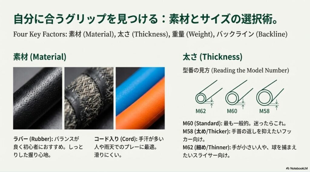 初心者にも最適なグリップおすすめの素材とサイズ
