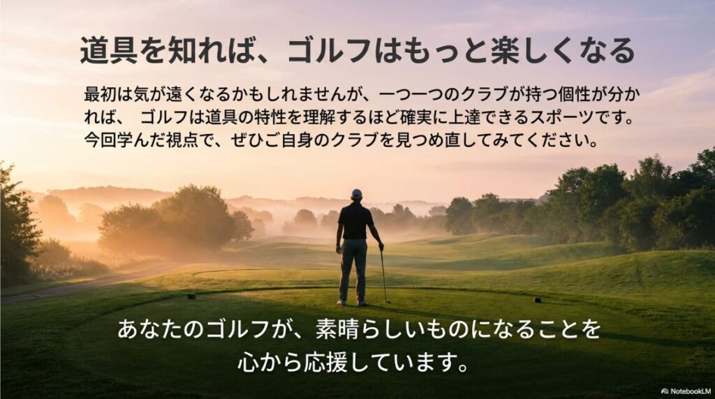 道具を知れば、ゴルフはもっと楽しくなる