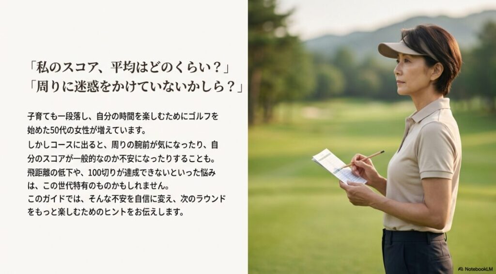 スコア平均や周囲への迷惑、飛距離低下に悩む50代女性の不安を自信に変えるガイド