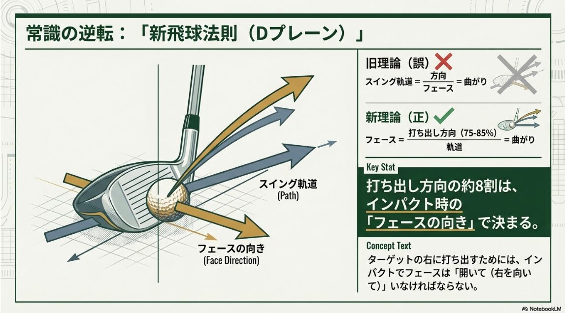 スピン軸の傾きによるドローボールとフェードボールの弾道特性の違い