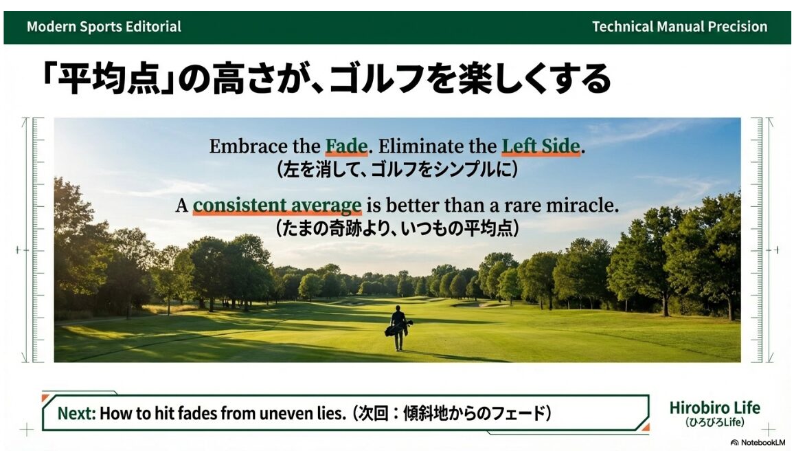 ゴルフの平均点を上げるマインドセット。左を消してシンプルに攻める