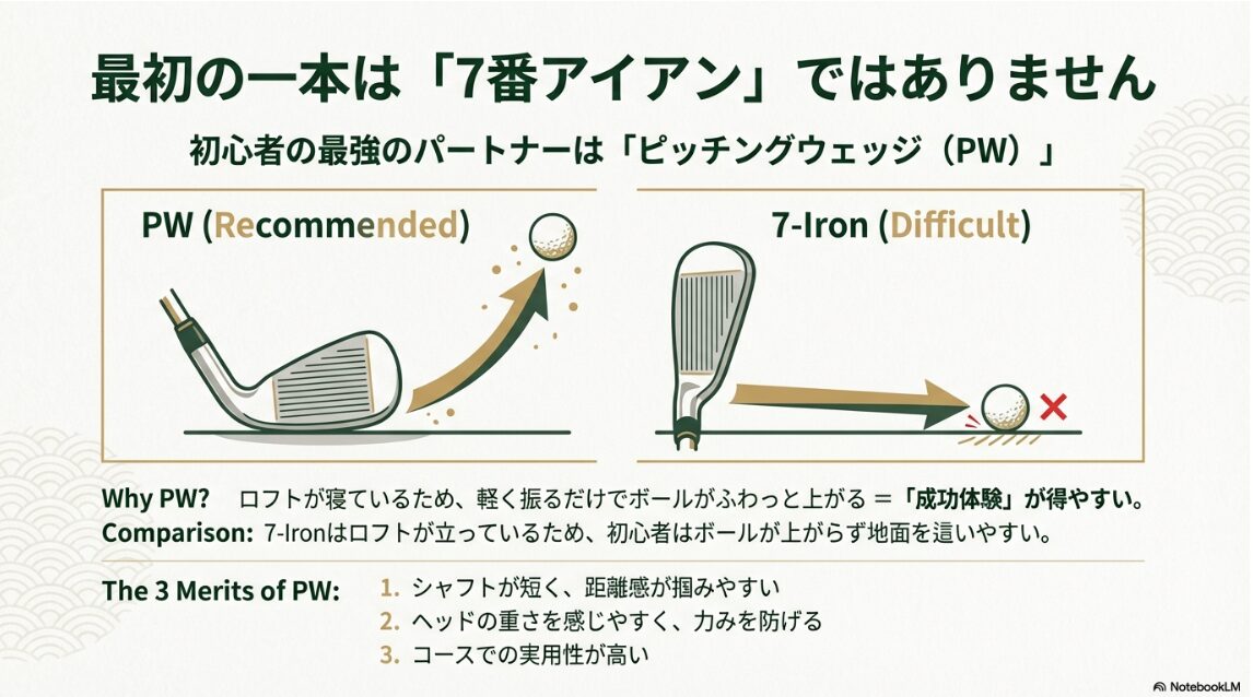ピッチングウェッジと7番アイアンの難易度・上がりやすさ比較