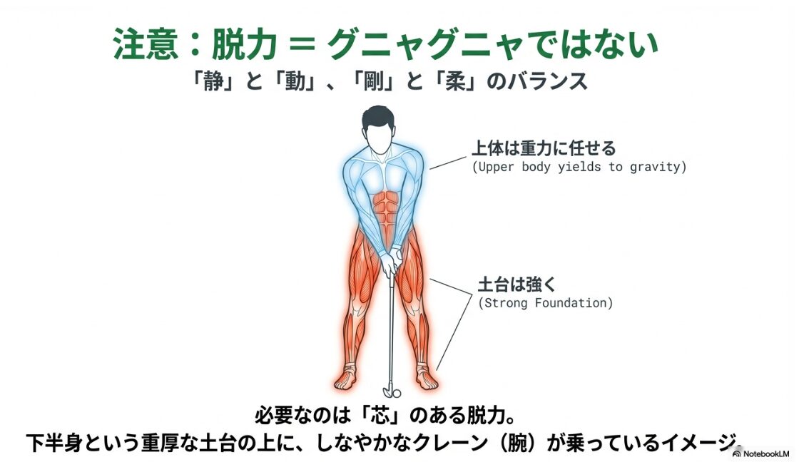強い下半身の土台としなやかな上半身を両立させた理想的な脱力アドレス