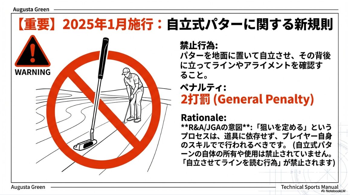 2025年1月から禁止される自立式パターを用いたライン読み行為の図解