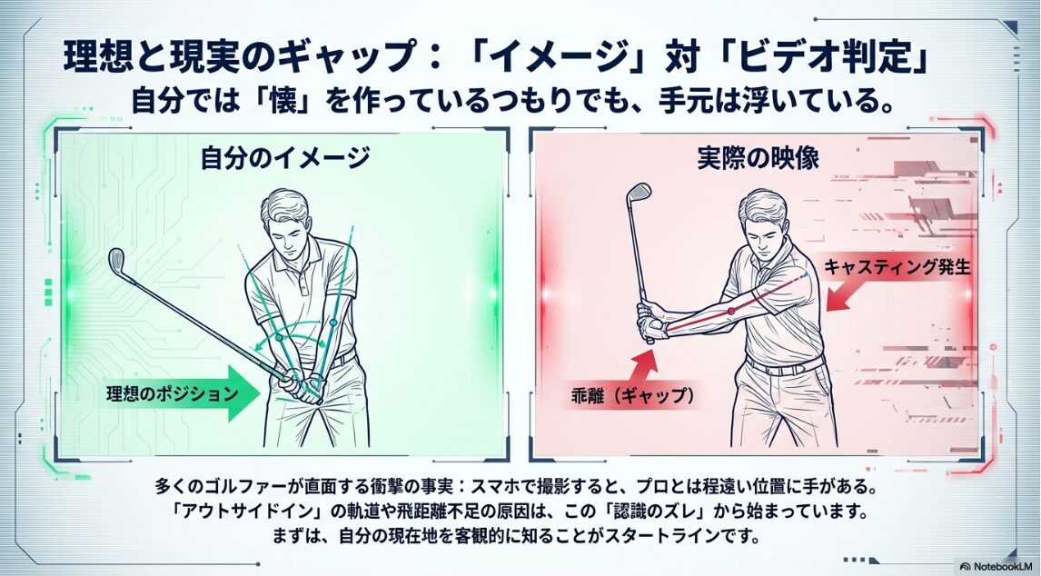 ゴルフスイングの理想と現実に起こる手元の浮きのギャップ