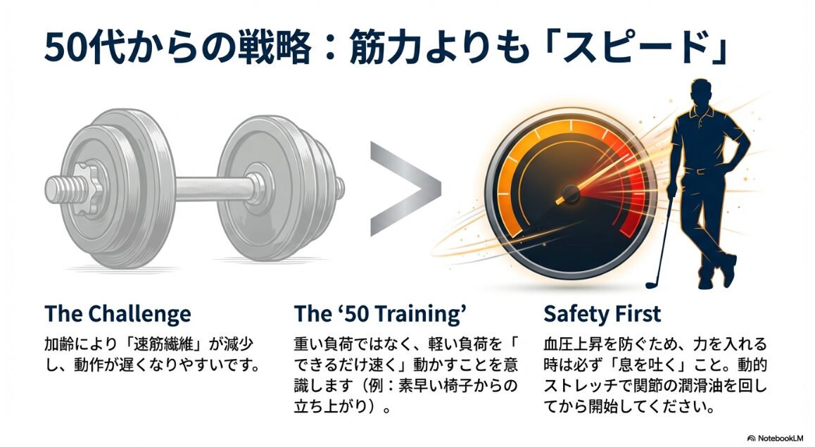 50代から飛距離を取り戻すための瞬発力強化「50トレーニング」解説
