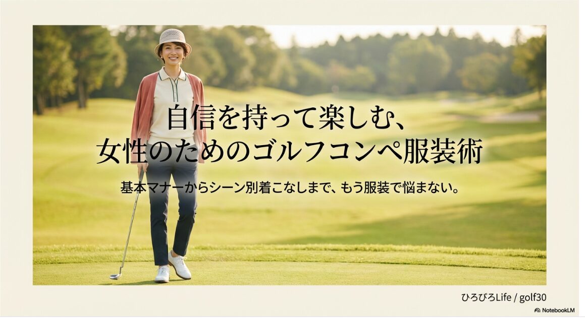 女性のためのゴルフコンペ服装術ガイドの表紙