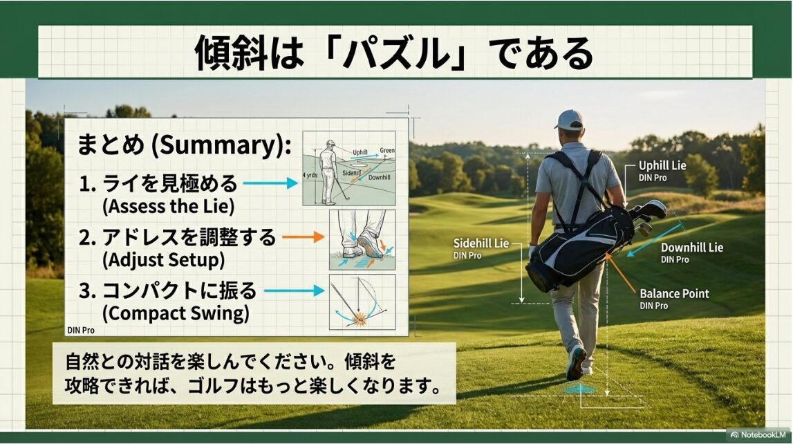 急な左足下がりにおけるボールの位置とスタンスの基準を上から見た座標図