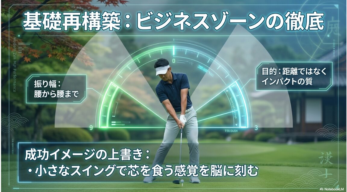 ゴルフのビジネスゾーン練習による基礎固めとインパクト改善