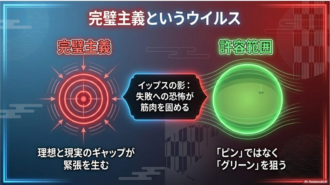 ゴルフのイップス症状と心理的プレッシャーによる筋肉の硬直