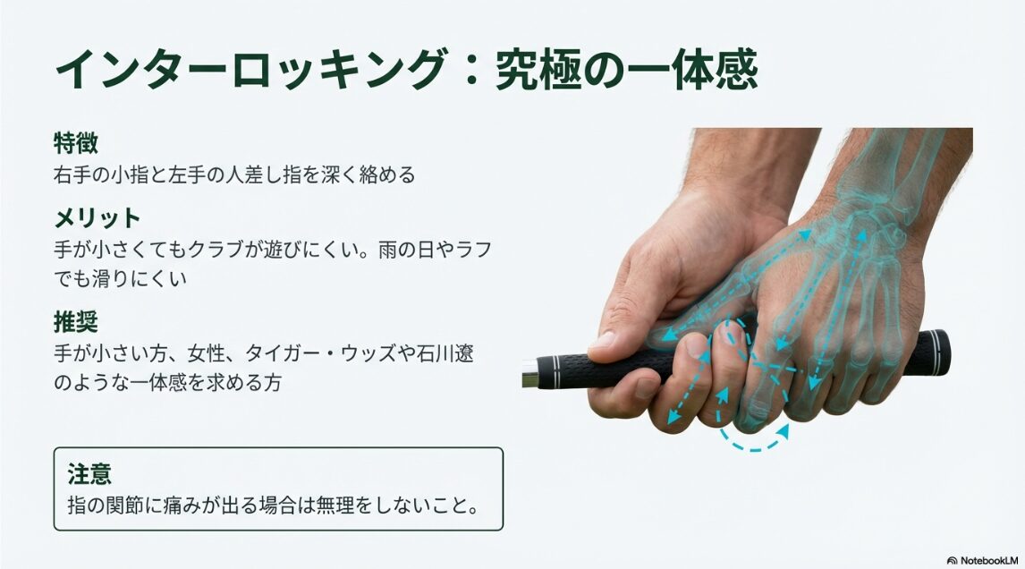 インターロッキンググリップの指の絡め方と一体感を高めるポイントの図解