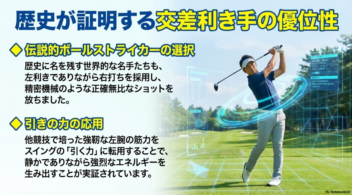ベン・ホーガンや岡本綾子など左利き右打ちで成功したレジェンドたちの歴史的証明