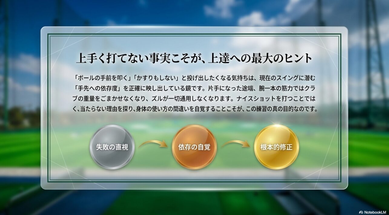 片手打ち練習における失敗から修正へのプロセス