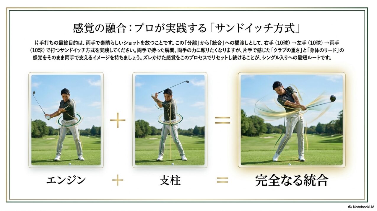右手・左手・両手を交互に打つサンドイッチ方式の練習法