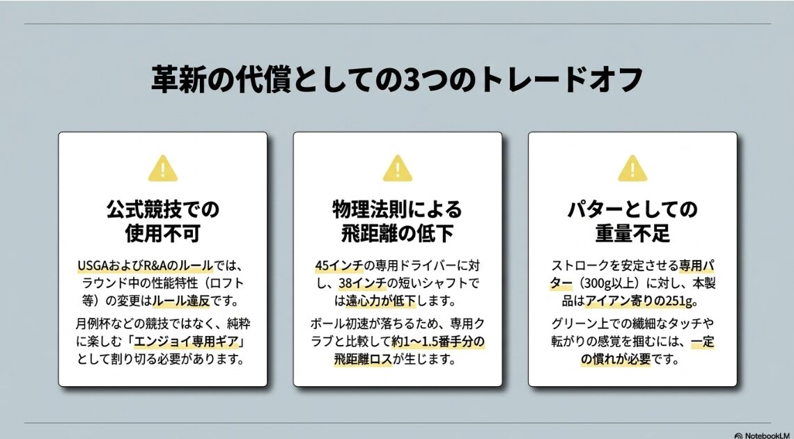 オールインワンゴルフクラブが持つ3つの構造的デメリットの解説